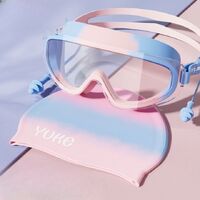Swimming waterproof anti-fog goggles for kids, with earplugs, box and swimming cap, 6022-YU