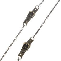 Bronze-colored metal non-slip chain, with belt buckle, for glasses and masks GL133