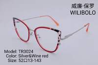 Metal +TR90 ultrathin women's frames with spring hinges Wilibolo TR3024