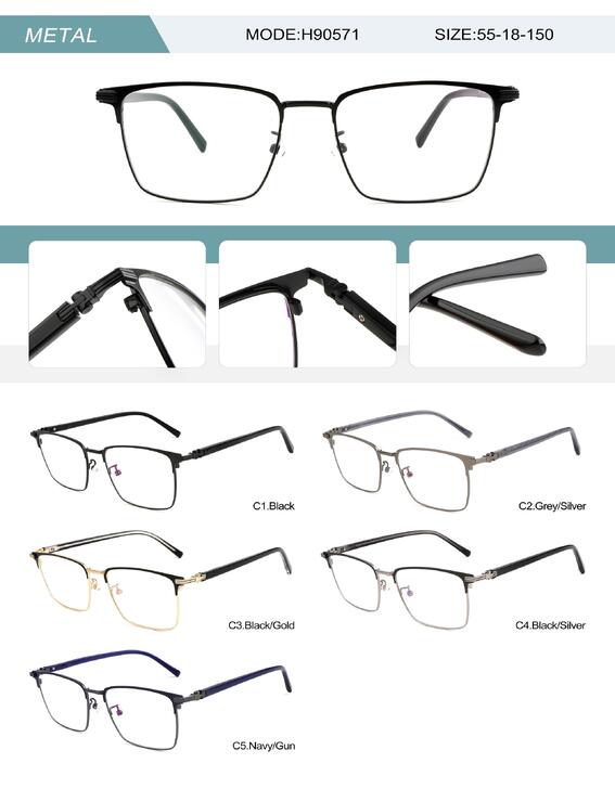 Metal frame for men with spring hinges H90571-DA