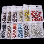 Set of rhinestones with flat bottom for decorating frames and glasses, 39 colors, PD0006 (price per pack, min. 3 pcs)