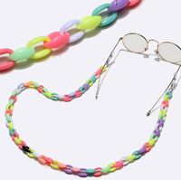 Acrylic non-slip matte chain, oval concave shape, for glasses and masks GB116