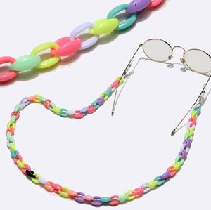 Acrylic non-slip matte chain, oval concave shape, for glasses and masks GB116