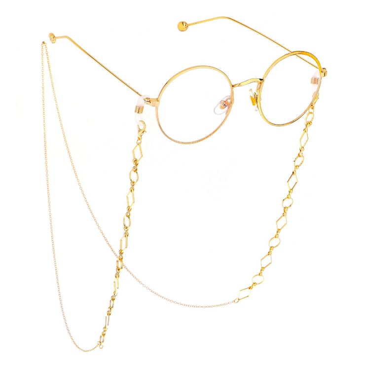 Gold-colored metal non-slip chain, for glasses and masks GL477