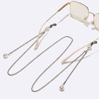 Silver-colored metal non-slip chain, with pearls, for glasses and masks GL1557