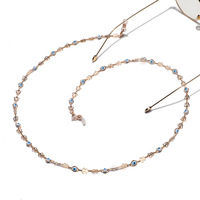 Metal glasses chain with hearts rhinestone GL1233