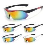 Safety shockproof sports polarized goggles with 5 caps + test card + frame for diopter lenses ALONG-0089