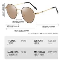 Очки металлические фотохромные с защитой от синего света 9648-2-GT