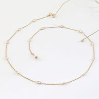 Gold-colored metal non-slip chain, with oval pearl, for glasses and masks GL992