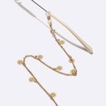Metal non-slip chain gold, with white flower, for glasses and masks GL1553