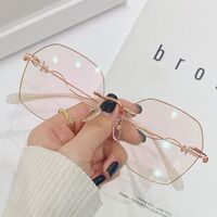 Metal rimless glasses with Blue ray cut 2875-GT