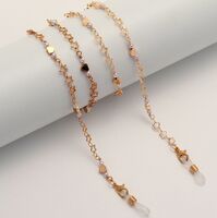 Gold-colored metal non-slip chain, with hollow star and peach heart, for glasses and masks GL1863