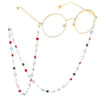 Металлическая нескользящая цепочка, с разноцветными стеклянными бусинами, для очков и масок GL328