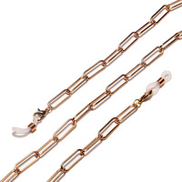 Stainless steel glasses chain with hearts GS049