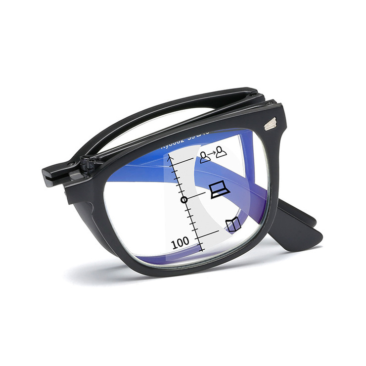 Plastic folding multifocal eyeglasses for reading KY8082-FM Blue ray cut, diopters from +1.00 to +4.00, PD62-64