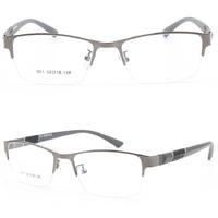 Очки металлические для чтения X961 полуободковые с заушниками из TR90, диоптрии от 0.50 до -6.00, не центрованные
