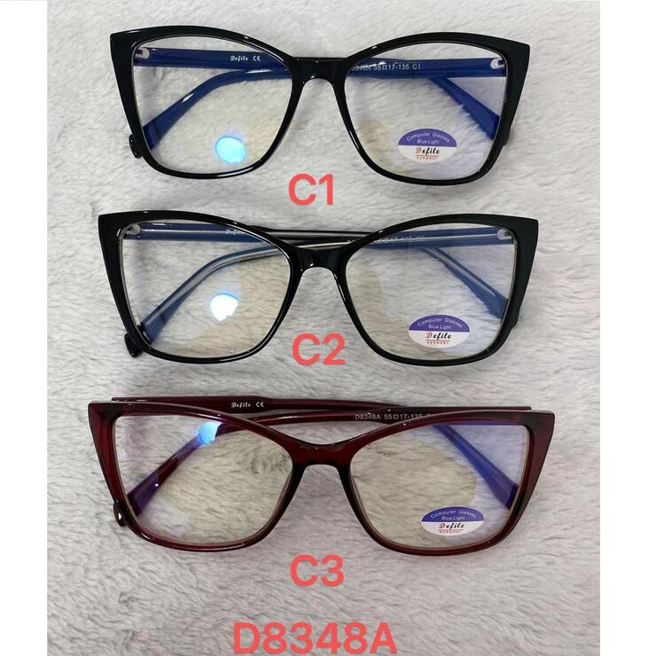 Computer glasses with blue light protection, with box and soft case Defile D8348A