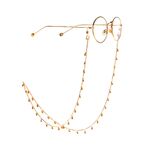 Metal non-slip chain, with gold beads, for glasses and masks GL935