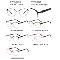 Очки защитные металлические с защитой от синего света Landi LD3026