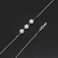 Металлическая нескользящая цепочка, с жемчужными бусинами, для очков и масок GL583