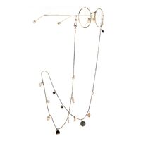 Gold-colored metal non-slip chain, with crystal, for glasses and masks GL1018