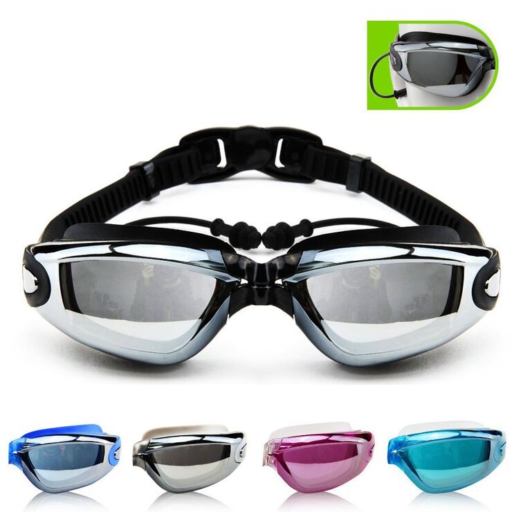 Swimming waterproof anti-fog goggles, earpugs, diopters from -1.50 to -6.00, 770-D-YU