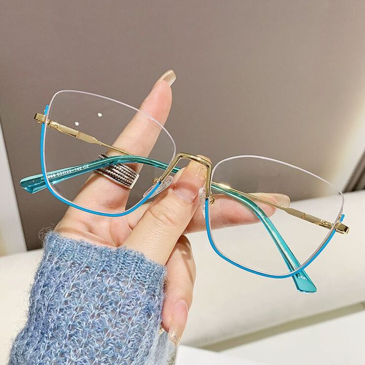 Metal nylor glasses with blue light protection for women 7141-PN