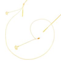 Gold-colored metal non-slip chain, with a princess crown pendant, for glasses and masks GL312