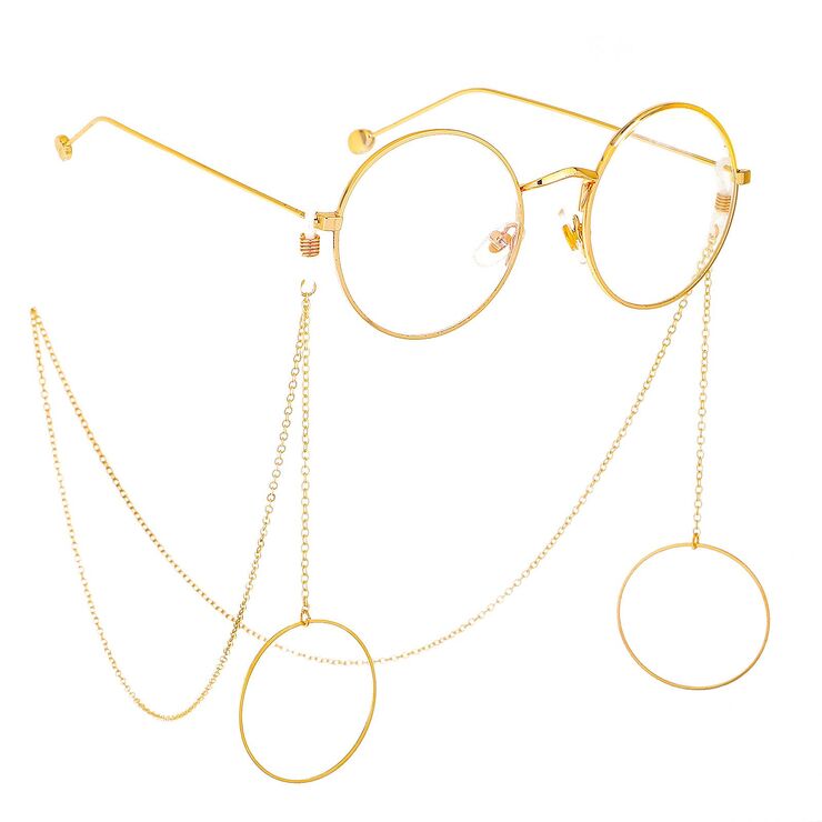 Металлическая нескользящая цепочка, с подвеской в виде круга, для очков и масок GL374