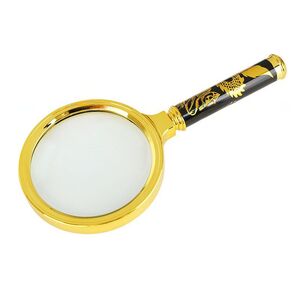 Magnifier, magnifying glass with a handle with a dragon pattern S木柄90-XX-2, diameter: 90 mm, magnification: 6X
