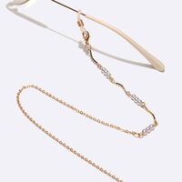 Gold-colored metal non-slip chain, with round gold and pearl, for glasses and masks GL1571