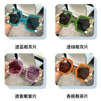 Plastic PC sunglasses with rhinestones 
