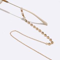 Gold-colored metal non-slip chain, with gold heart, for glasses and masks GL1565