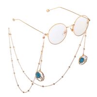 Gold-colored metal non-slip chain, with pendant starfish, for glasses and masks GL757