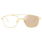 Photochromic metal eyeglasses V8612 with brown lenses, diopters from 0.00 to -6.00, not centered 