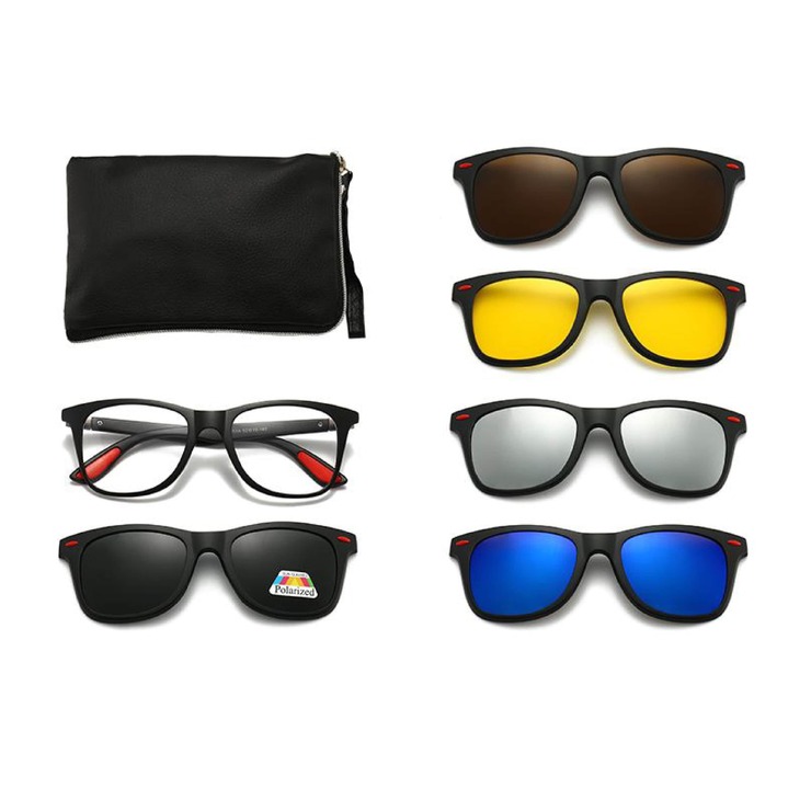 Оправа El Dorado с комплектом поляризационных солнцезащитных насадок (клипон) на магните 2317A (5 штук)