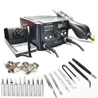 Soldering station 2 in 1, electric soldering iron + construction hair dryer (hot air gun) 8582D