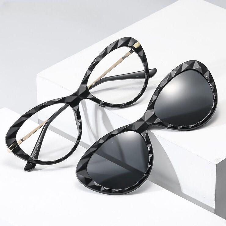 Оправа пластиковая с флексом + поляризационная солнцезащитная насадка (клипон) на магните El Dorado EL2352D