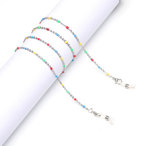 Цепочка для очков из нержавеющей стали с цветными бусинами GS045