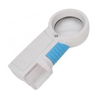 Magnifier with universal backlight, magnifying glass with handle 7011-XX, diameter 38 mm, magnification: 12Х