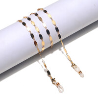 Non-slip metal golden disc glasses chain GL1215