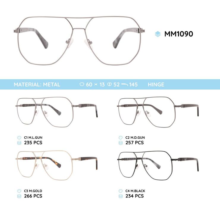 Metal men's frame for glasses MM1090