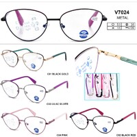 Women's metal eyeglasses with flex hinges Vizzini V7024 BLOCK BLUE LIGHT dioptries to -8.00