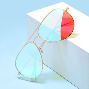 Blue Block metal glasses with blue light protection for colorblind people, with case KY3026-3色盲