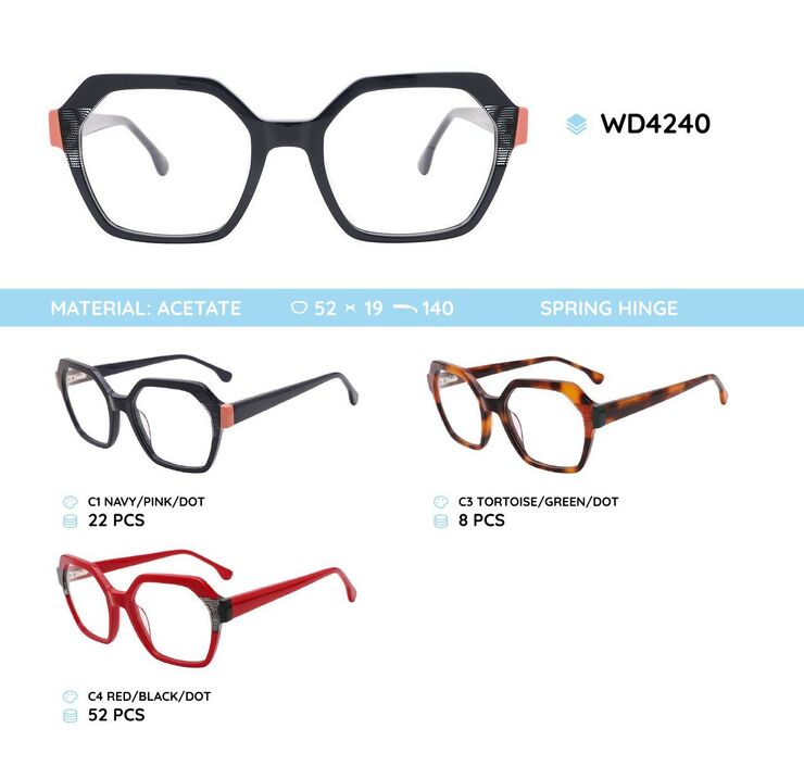 Plastic acetate eyeglasses frame for women WD4240