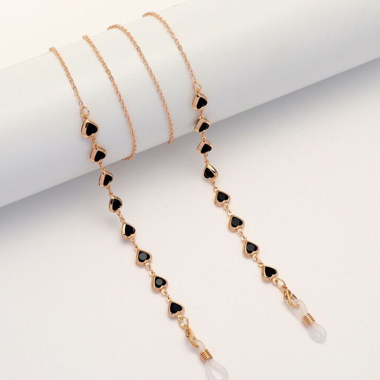 Metal non-slip chain, with heart, for glasses and masks GL1856