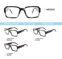 Plastic acetate eyeglasses frame with spring hinges WD2222