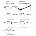 Protective metal glasses with anti-blue light lenses Landi LD3029
