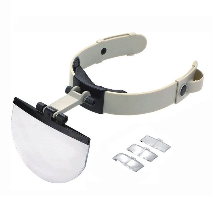 Binocular magnifier, magnifying glass with head mount 81003-A-XX, magnification: 2X, 3,8X, 4,5X, 5,5X