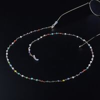 Gold metal non-slip chain, with colored beads, for glasses and masks GL965